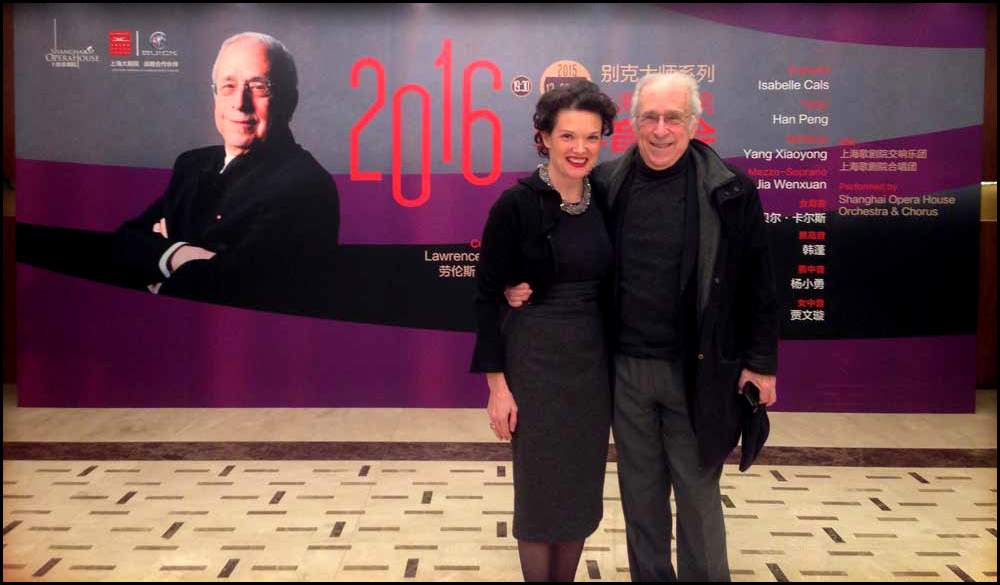 Isabelle Cals et Lawrence Foster réunis à Shanghai le 31 décembre 2016 pour la Symphonie No. 9 de Beethoven. D.R.